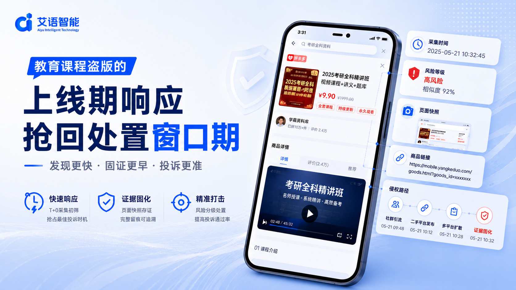 教育课程盗版的上线期响应
